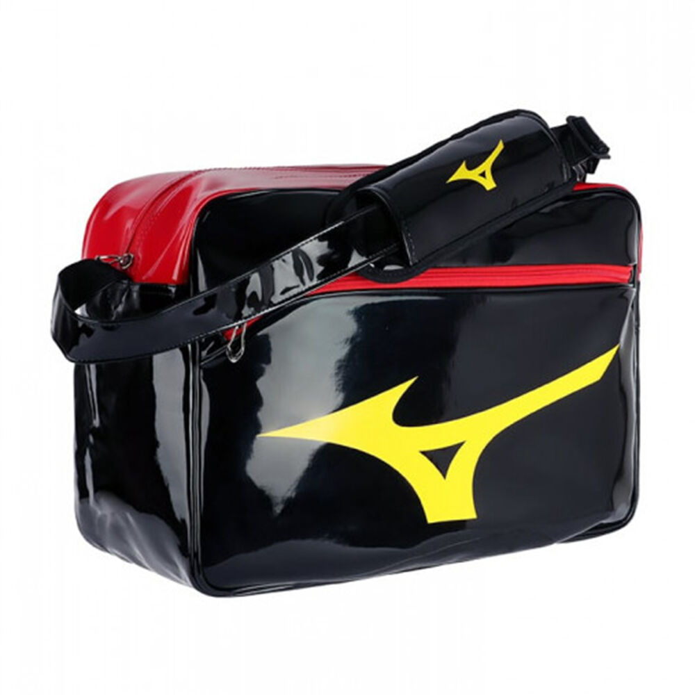 Mens Mizuno RB Enamel M Bag Black/Red Philippines (NSLOAG074)